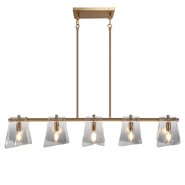 41.5" Linear Brass Pendant Light by Afmean - Contemporary 5-Bulb Fixture