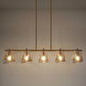 Afmean 41.5" Dimmable 5-Light Brass Pendant Light - Adjustable Height