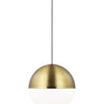 Akova-Style Large Globe Pendant - Contemporary Acrylic Diffuser, Matte Brass