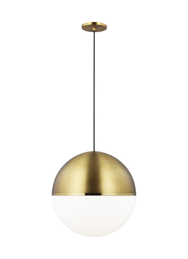 Akova-Style Large Globe Pendant - Contemporary Acrylic Diffuser, Matte Brass