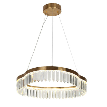 Alastair 22" Brass Crystal LED Chandelier