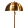 Alexis rechargeable table lamp in dark antique brass with beige linen empire shade