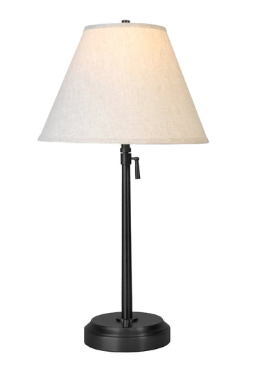Alexis Cordless Table Lamp with Black Finish and Beige Empire Shade