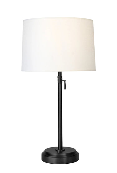Alexis Cordless Table Lamp with black finish and linen shade