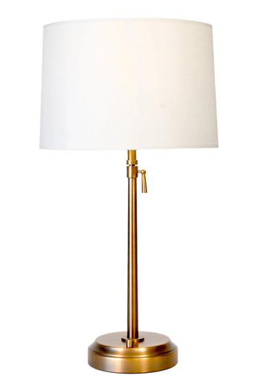 Linen shade detail on Alexis Cordless Table Lamp BrassShade