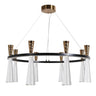 Almhult 32" Modern Brass & White LED Chandelier | 8-Light Geometric Design