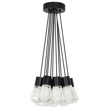 Visual Comfort Alva 11-Light Contemporary Chandelier with Vintage Edison Style, Black Finish with Black Cord