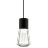 Black optic crystal hanging light fixture with integrated LED bulb