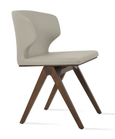 Amed Fino upholstered dining chair by Soho Concept with light grey Furni-soft fabric and solid wood base