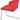 Contemporary upholstered dining chair with red Camira Era fabric seat and chrome steel sled base