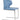 Amed Flat dining chair with chrome sled base and upholstered seat in blue leatherette