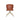 Brass aluminum spider base detail on Amed Spider swivel dining chair with cinnamon PPM-FR leather seat