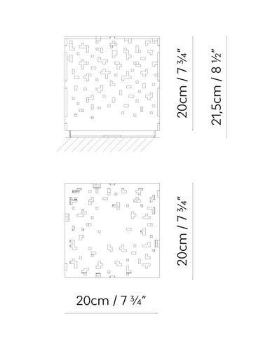 Measurements for the AMS 20 (line drawing)