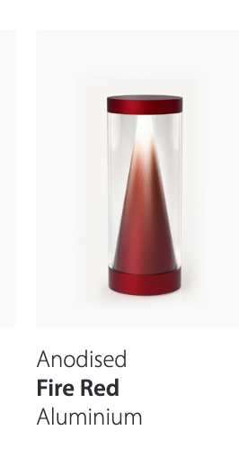 Shadow grey Apex rechargeable bedside lamp, warm LED, precision CNC milled aluminum, 130 hour battery.