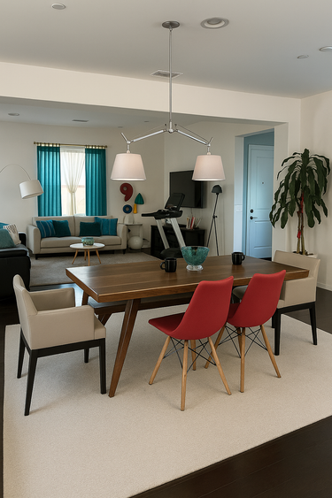 Artemide Tolomeo double adjustable pendant lamp with Silver Fiber shade for modern dining rooms