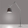 Designer Artemide Tolomeo Floor Lamp with Adjustable Aluminum Arm and On-Cord Dimmer Switch with 17" Black Fiber Shade