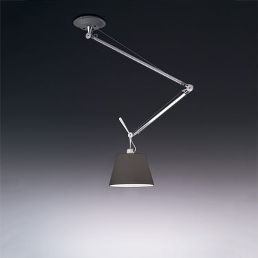 Tolomeo Off Center Suspension Pendant Light by Artemide in modern Italian design for residential and commercial interiors