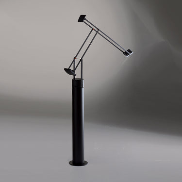 Black Tizio Classic LED Floor Lamp with Base by Artemide | Modern Adjustable Lighting for Home and Office