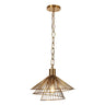 Modern Gold Pendant Light with Rattan Accents - Artmatrwer Collection