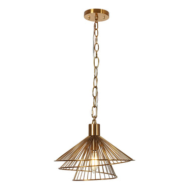 Modern Gold Pendant Light with Rattan Accents - Artmatrwer Collection