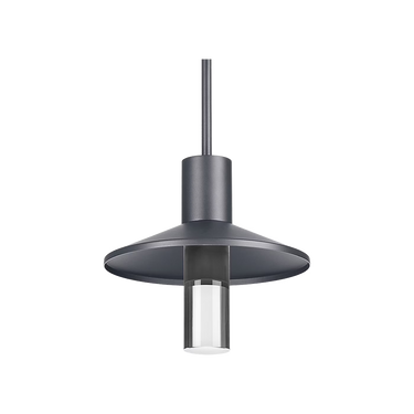 Ash 12 outdoor pendant light by Visual Comfort in charcoal finish with integrated LED lighting