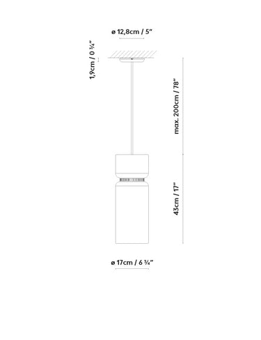 Measurements for the Aspen S17B (line drawing)