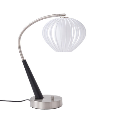 Nova Bloom Boomerang Table Lamp in Black Oak/Satin Nickel, photo 1