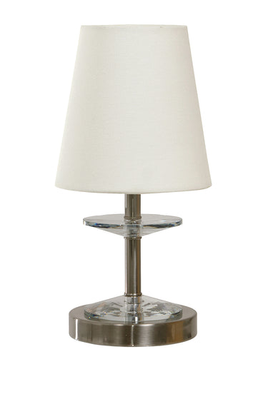 House of Troy Bryson Mini crystal disk satin nickel accent lamp