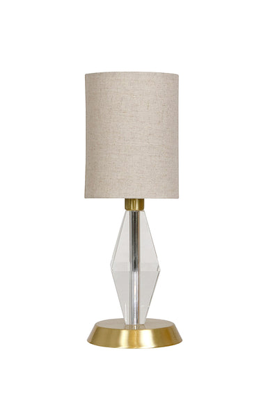 Satin Brass Bryson Mini Crystal Tapered Column Accent Lamp – House of Troy studio photo