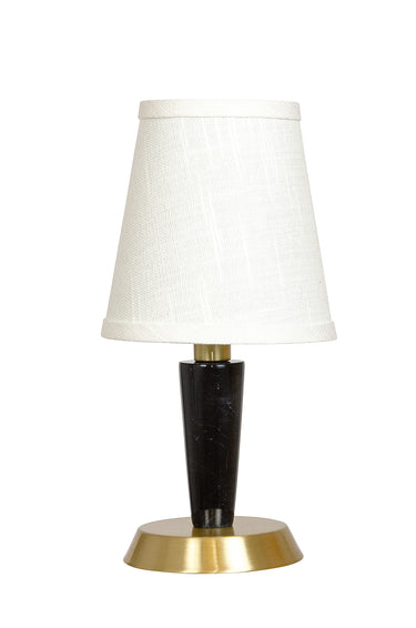 House of Troy Bryson Mini black tapered marble column satin brass accent lamp