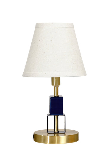 House of Troy Bryson Mini satin brass and navy blue accent lamp