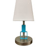 House of Troy Bryson Mini satin nickel and azure accent lamp