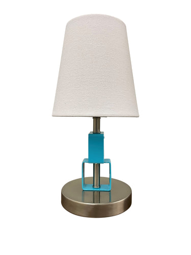 House of Troy Bryson Mini satin nickel and azure accent lamp