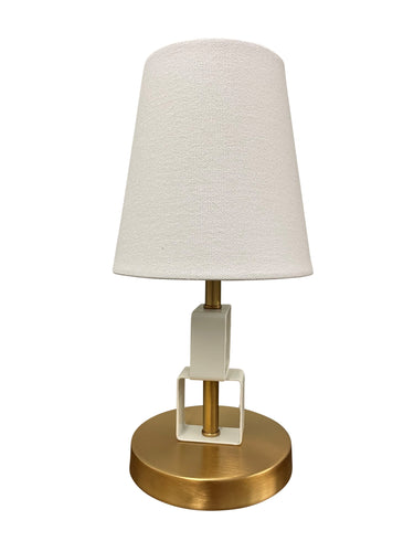 Weathered Brass/White Bryson Mini Two-Tone Accent Lamp – House of Troy studio photo
