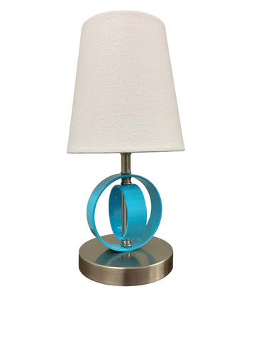 Satin Nickel/Azure Bryson Mini Double Ring Accent Lamp – House of Troy studio photo