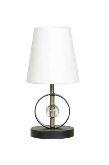 House of Troy Bryson Mini 4" ring and crystal black/antique brass accent lamp