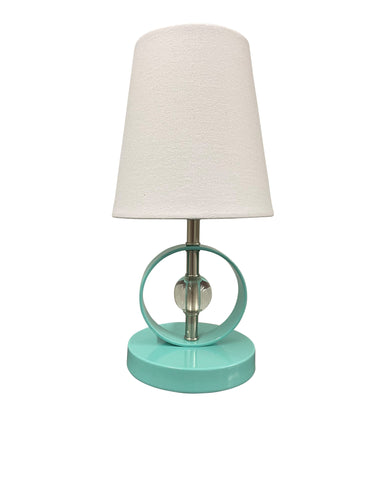 House of Troy Bryson Mini 4" ring and crystal satin nickel/mint accent lamp