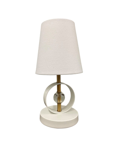 House of Troy Bryson Mini 4" ring and crystal weathered brass/white accent lamp