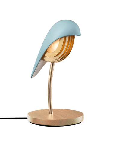 Bird by Daqiconcept, Aqua Blue porcelain shell and pale wood base