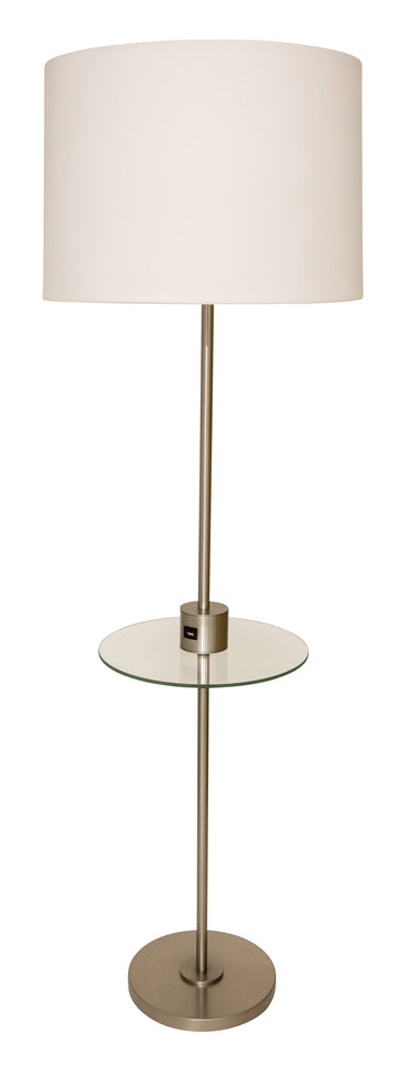 House of Troy Brandon Floor Lamps with USB Port in Satin Nickel
