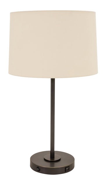 House of Troy Brandon Table Lamps with USB Port in Oil Rubbed Bronze