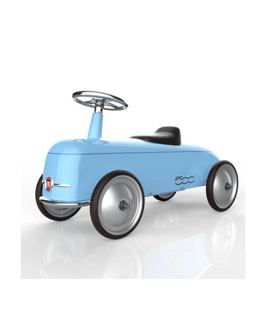 Blue Vintage metal ride-on car for toddlers in red FIAT 500 design by Baghera