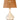 Rechargeable Bartlett ivory ceramic table lamp with warm LED lighting and rattan shade