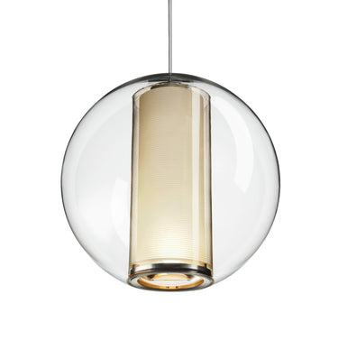 Bel Occhio Clear Acrylic Pendant Light with Floating Column by Pablo Designs