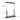 25.5-inch linear farmhouse island chandelier with glass shades and wooden accent frame.