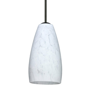 Besa Chrissy pendant featuring Carrera handblown glass shade with modern mini pendant design