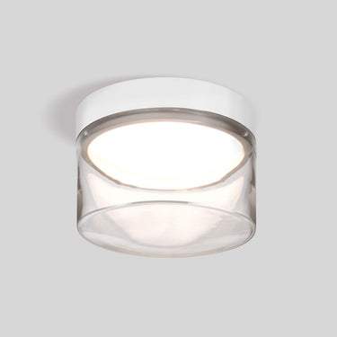 Besa Epic clear glass LED flush mount ceiling light in white finish