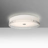 Besa Paco 12 LED flush mount ceiling light with handcrafted opal glass with clear stone