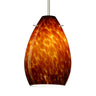 Besa Pera 6 pendant light with handcrafted Amber Cloud glass shade and modern metal canopy