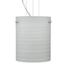 Besa Tamburo 8 pendant light with Chalk handcrafted glass shade and satin nickel finish
